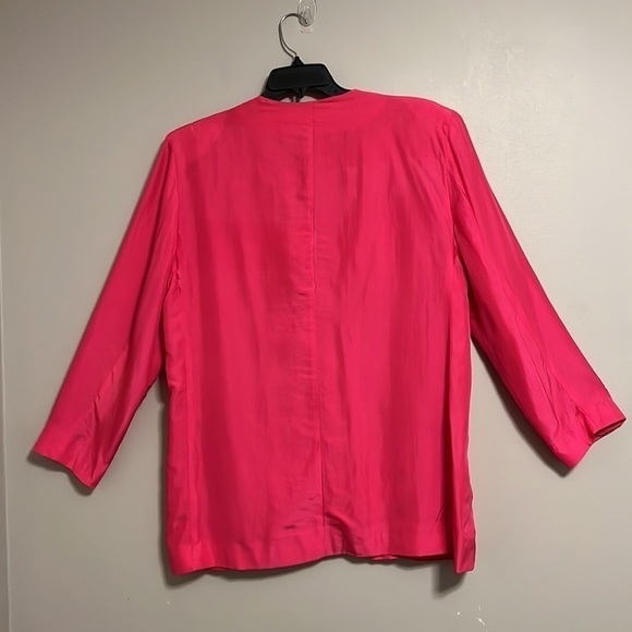 Campaignie Internationale Express Hot Pink silk 90s oversized blazer - Picture 8 of 15